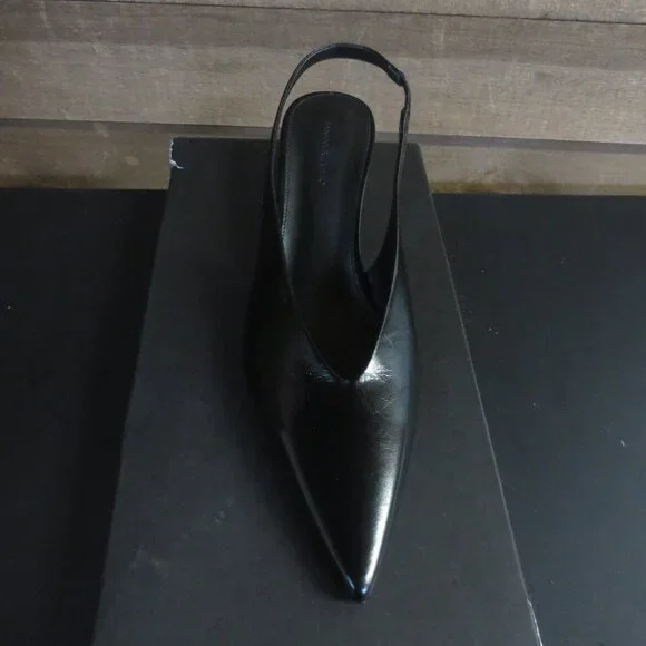 BANANA REPUBLIC SLINGBACK LEATHER PUMP - BLACK - US SIZE 7 - Picture 2 of 9